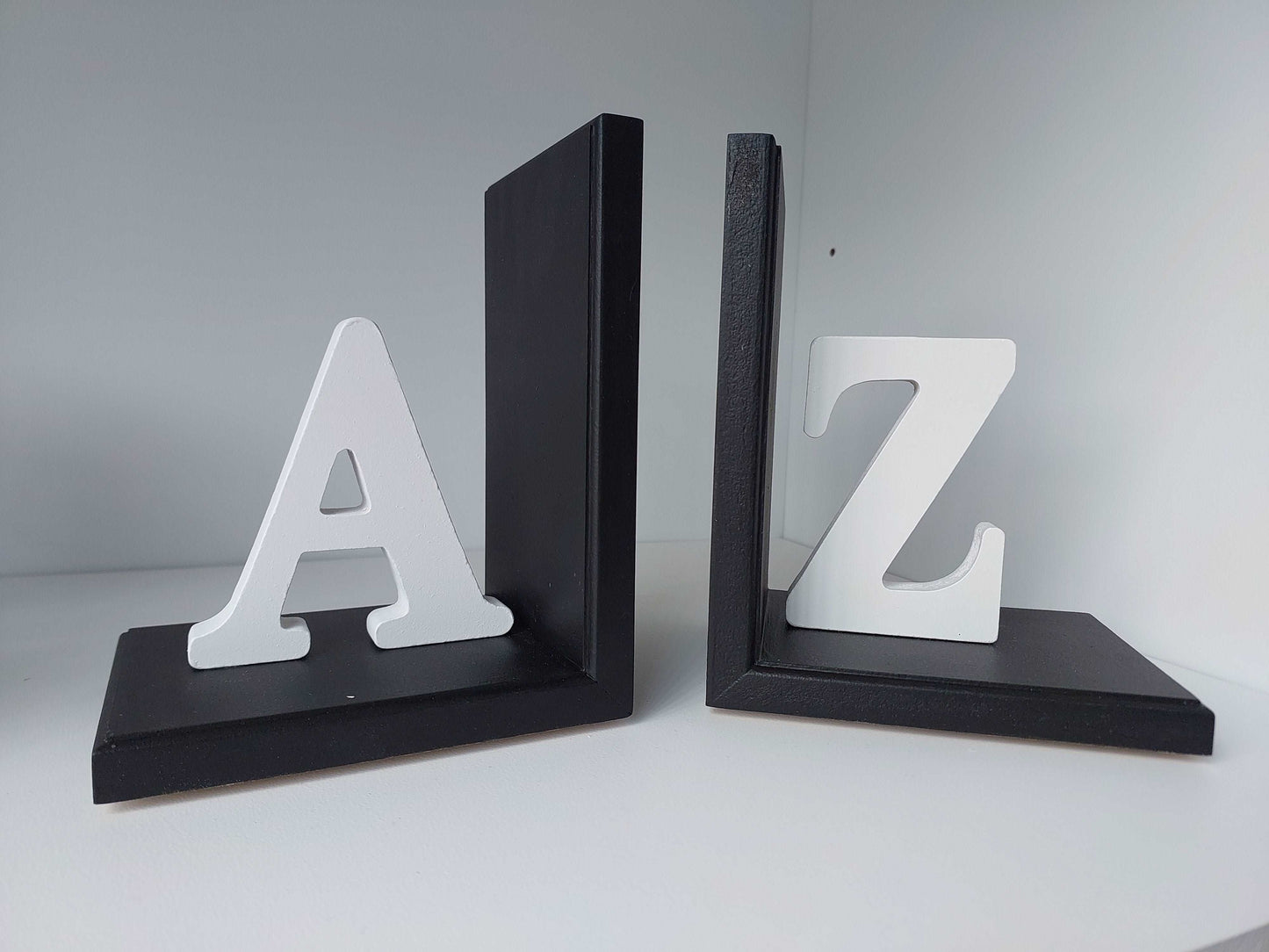 A to Z Bookends - Black & White